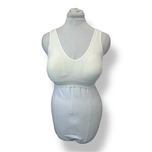 Coobie Womens 9060 Comfort Seamless Bralette Lightweight Padded Wireless Ivory M